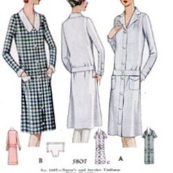 1940s Nurse Uniform Sewing Pattern McCall 7517, Complete, Bust 34