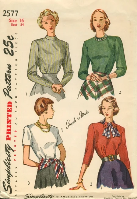 Simplicity 2577 | Vintage Sewing Patterns | Fandom