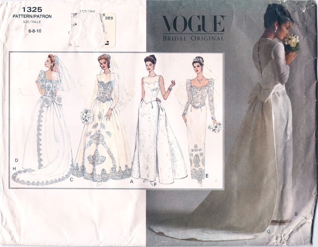 Elegant Vogue Bridal Gown Sewing Pattern - Size 6/8/10
