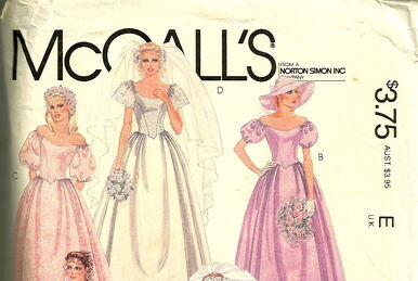 McCalls Pattern 2341 Wedding gown with train by designer Priscilla Misses  Size 10