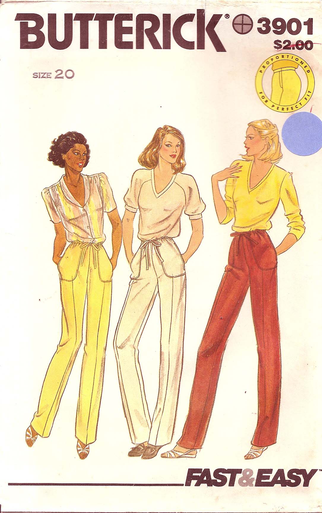 Misses No-Side-Seam Shorts, Capris and Trousers Butterick Sewing