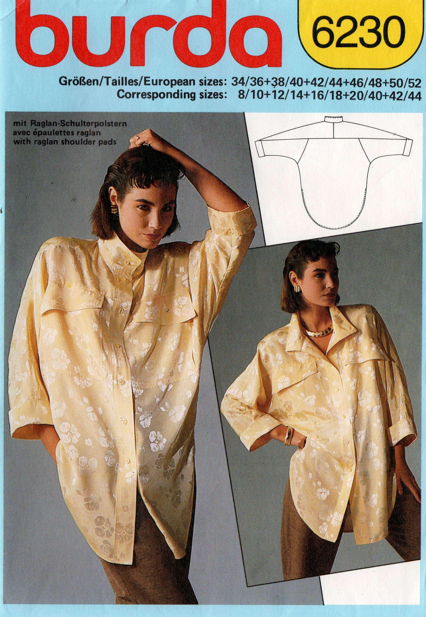 Burda Sewing Patterns Burda Cut Pattern Shirt, Jurk Met Raglan