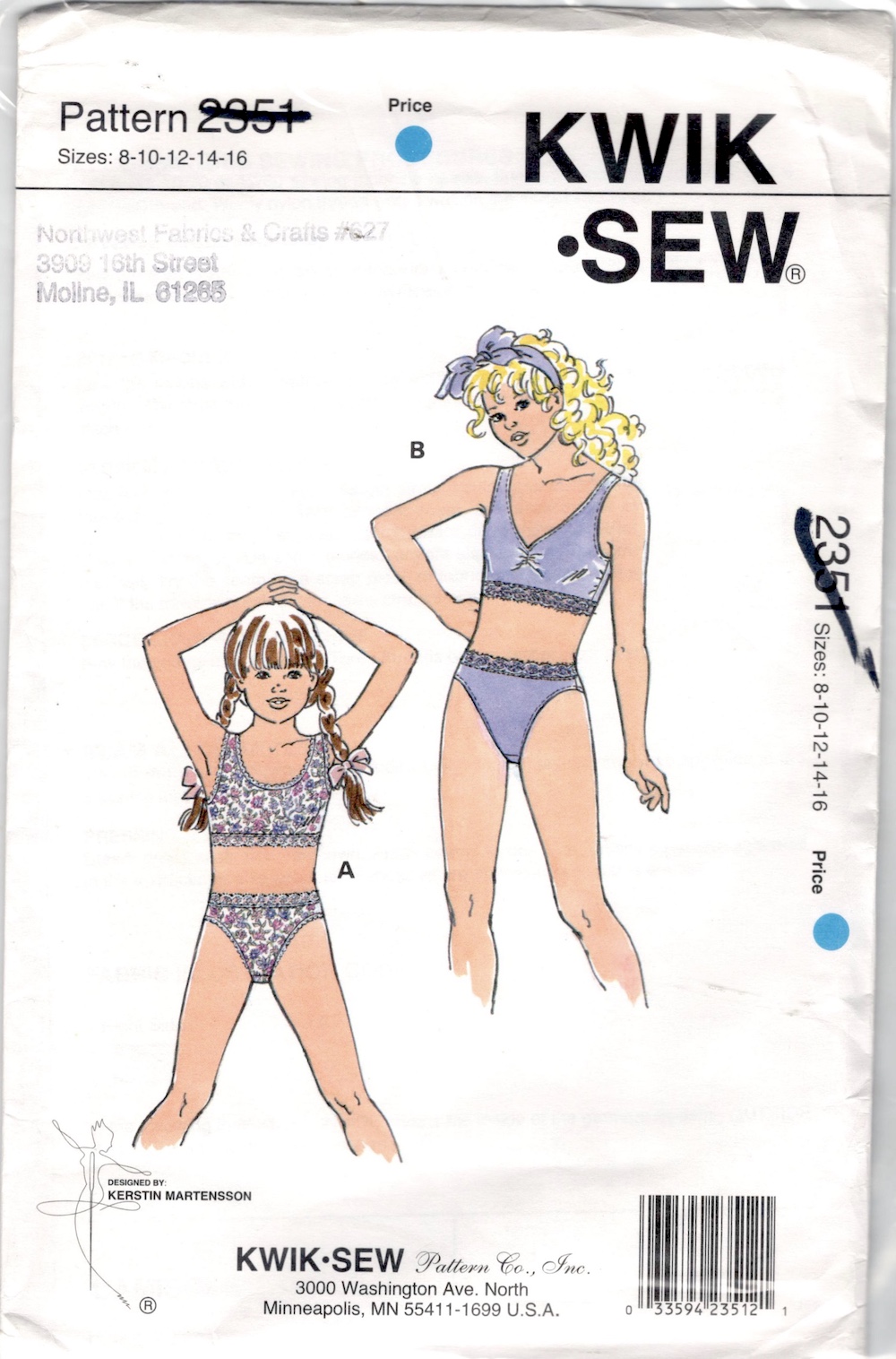 Sew Knit N Stretch 221 1960s Girls Underwear Pattern Panties Briefs  Bloomers Childs Vintage Sewing Pattern Size 8 10 