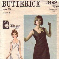 1960s Butterick 4420 Young Designer Mary Quant Vintage Sewing Pattern Mod  Dress