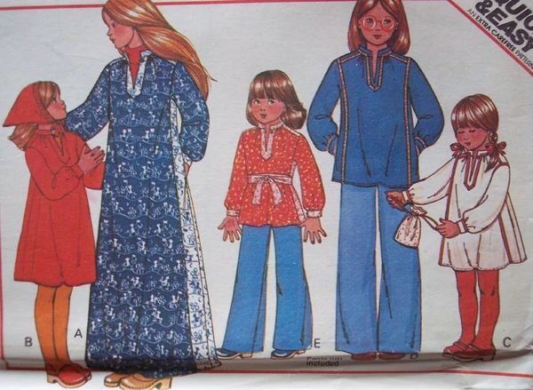 Girls' Dress or Top, Bag and Scarf ©1977