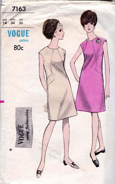 1960s A Line dress with seam detail