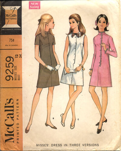 McCall's 9259 A Misses' Dress in Three Versions