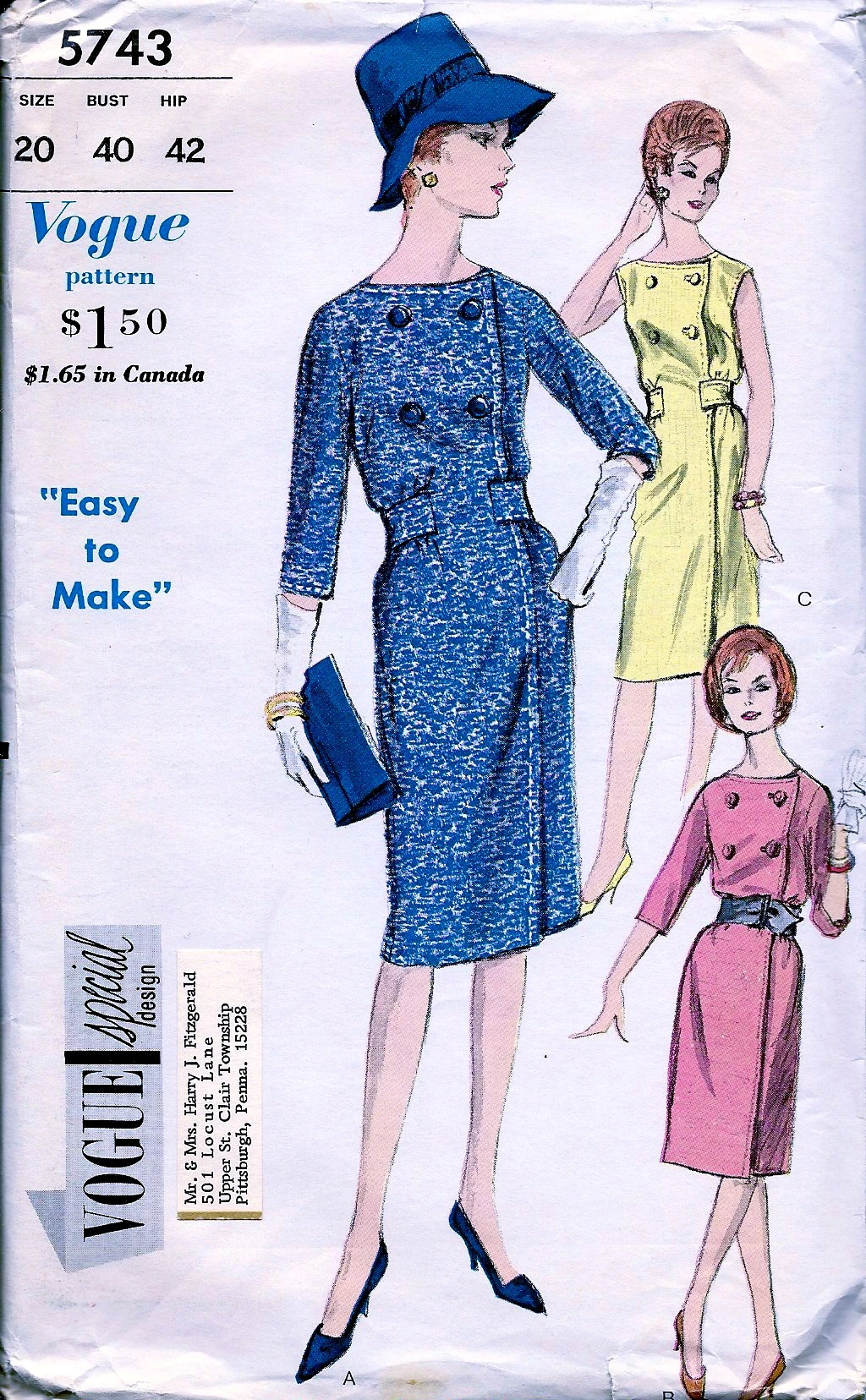 Vogue 5743 Vintage Sewing Patterns Fandom