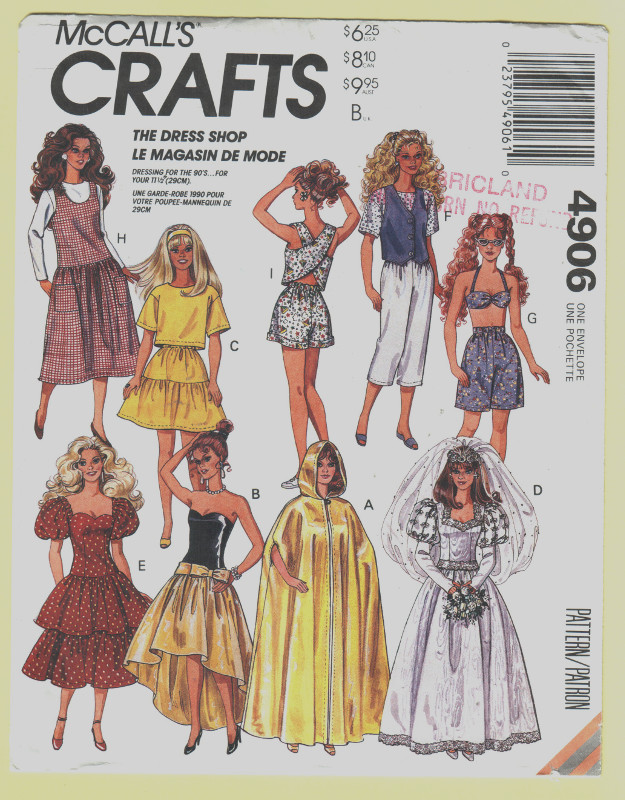 Mccalls barbie clearance doll patterns