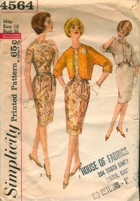 ONE PATTERN　P-MODEL Simplicity 4564 | Vintage Sewing Patterns | Fandom