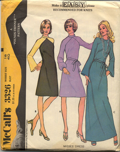 Vintage Lot 4 McCalls Sewing Patterns 1970s A Pounds- Thinner Pattern 14,  16