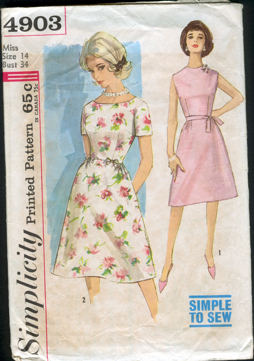 Simplicity Pattern No. 8255 60's Vintage Sewing Pattern: 60s
