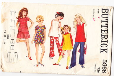 Butterick 9352 Little Girls Shorts Capri Pants Sportswear Vintage Sewi