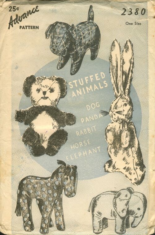 Vintage stuffed sales animal patterns