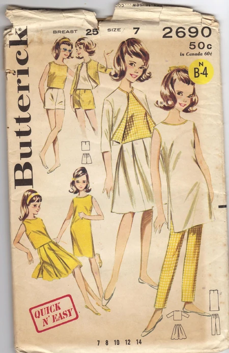 Butterick 2690 Girls' Quick 'N Easy Coordinates
