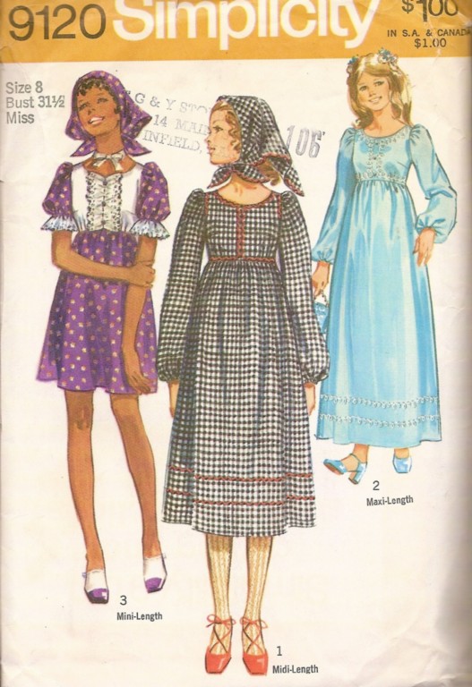 Lengths in Mini Skirt Midi and Maxi Simplicity Vintage Pattern