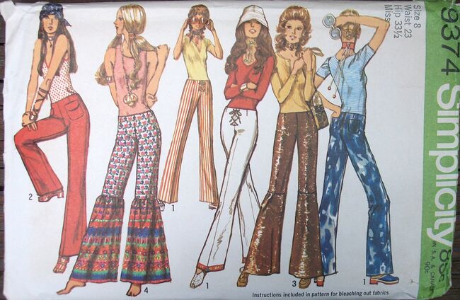 Misses' Set of Hip-Hugger Pants ©1971