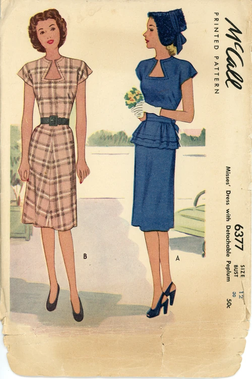 McCall 6377 Misses' Dress with Detachable Peplum