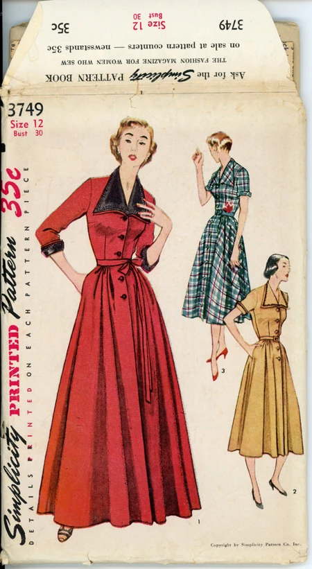 Simplicity 3749 Misses' and Women's One Piece House Coat and Housedress