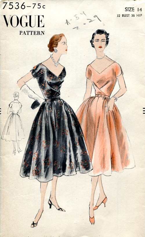 1977 Vintage VOGUE Sewing Pattern B36″ DRESS (R279) Vogue