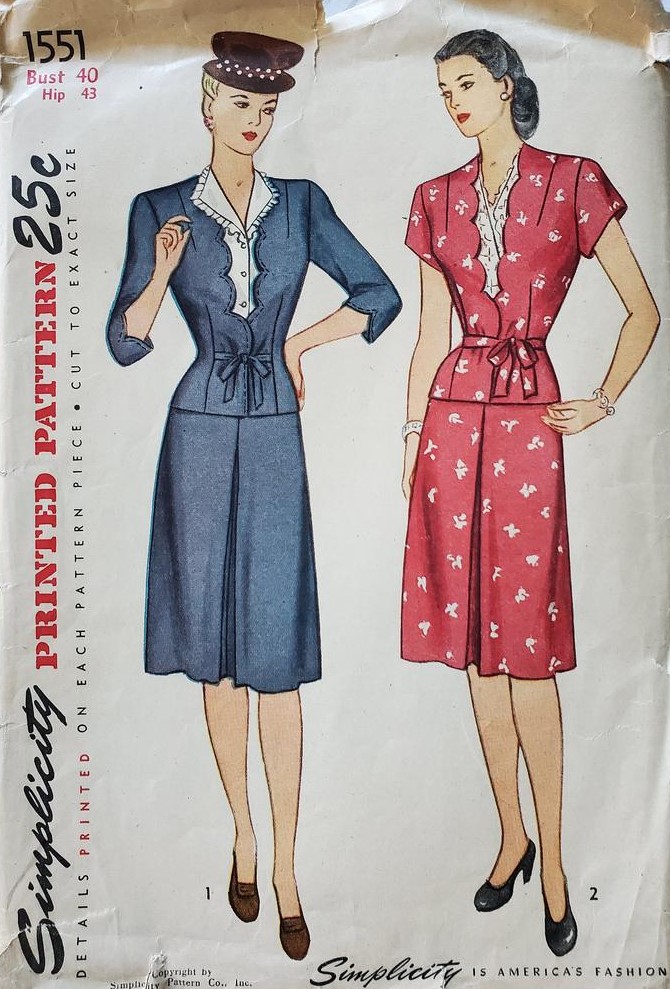 Simplicity 1551 B Vintage Sewing Patterns Fandom