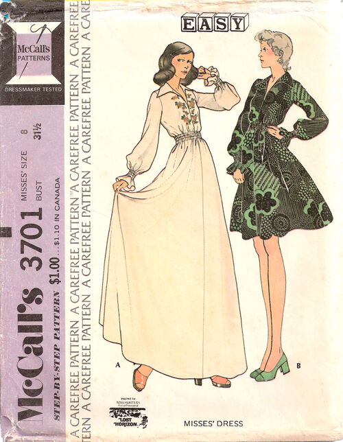 McCall's 3701 Long Pullover Dress