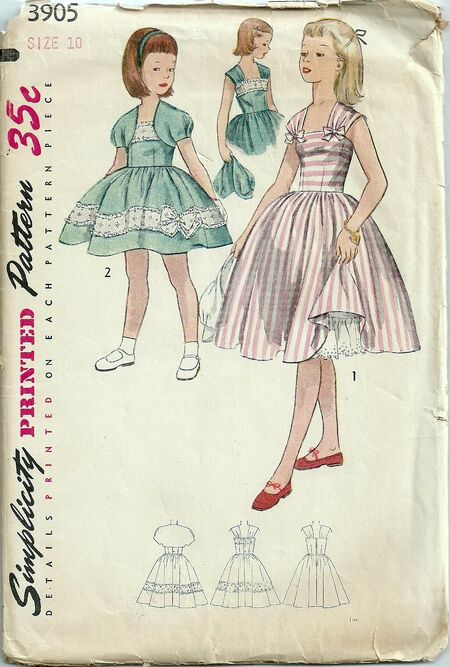 Girl's one piece dress and bolero 1950's