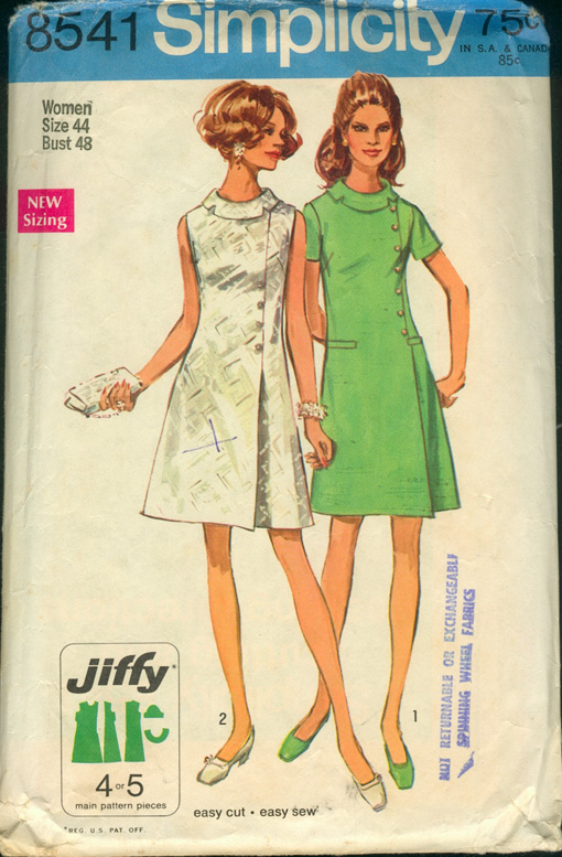 Simplicity Pattern 6080 - Vintage Print Date 1973 - Misses Jiffy Dress –  Daisies, Buttons and Lace