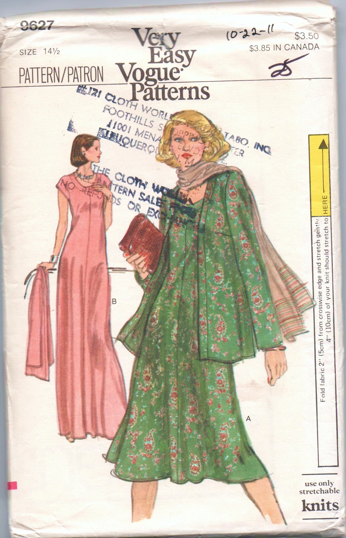 Vogue 9627 A | Vintage Sewing Patterns | Fandom