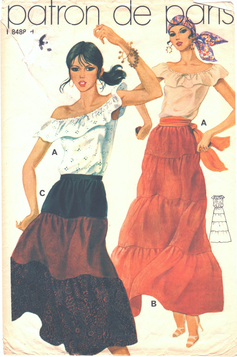 French Vintage Patron Modele - Les Patrons Marie Claire - Sewing Blueprint Guide Pattern 1960's Elegance De Paris - Israel