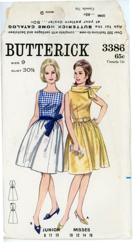 Butterick 3386 A One-Piece Dress