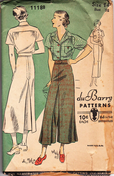 Vintage 1930s Jumpsuits, Pants and Culotte Patterns – Vintage