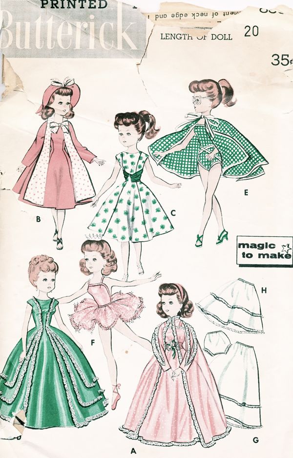 Butterick barbie doll patterns on sale