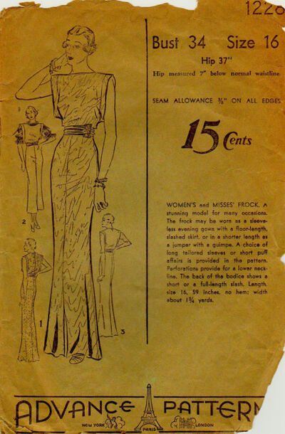 Advance 1228 | Vintage Sewing Patterns | Fandom