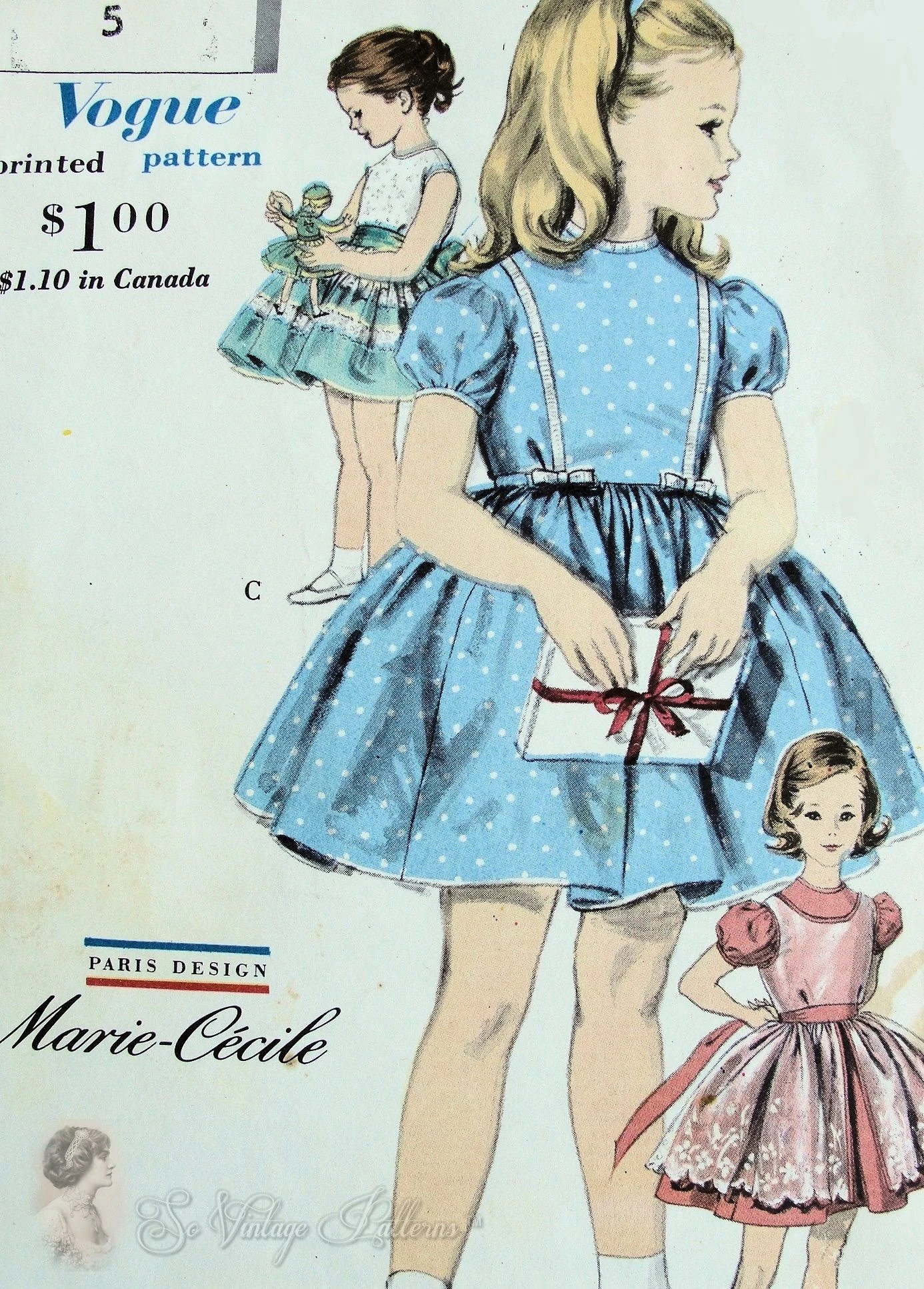 knee length dresses for ladies Vogue Girl V7845 Pattern PARTIALLY CUT Girls Dress and Coat Sizes, 7,  Wee  Scotty