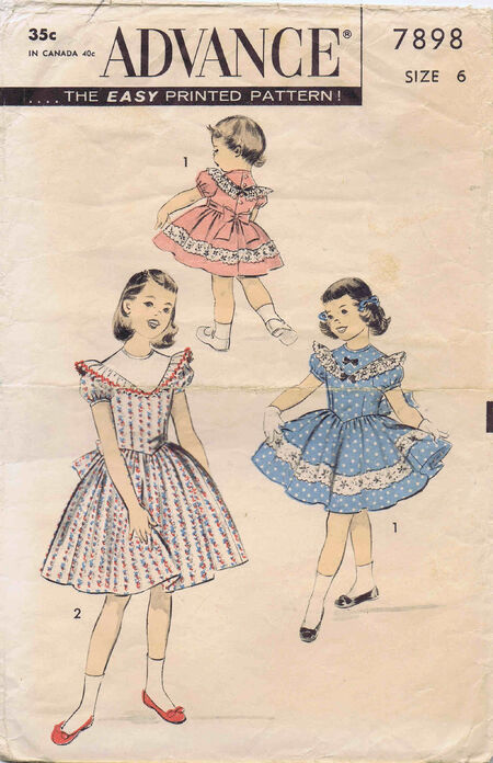 1940s Vintage Advance Sewing Pattern 2789 Little Girls Sailor