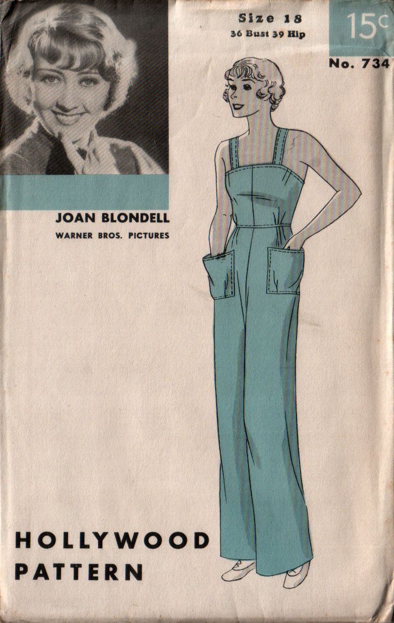 Hollywood pattern 734 Joan Blondell overall