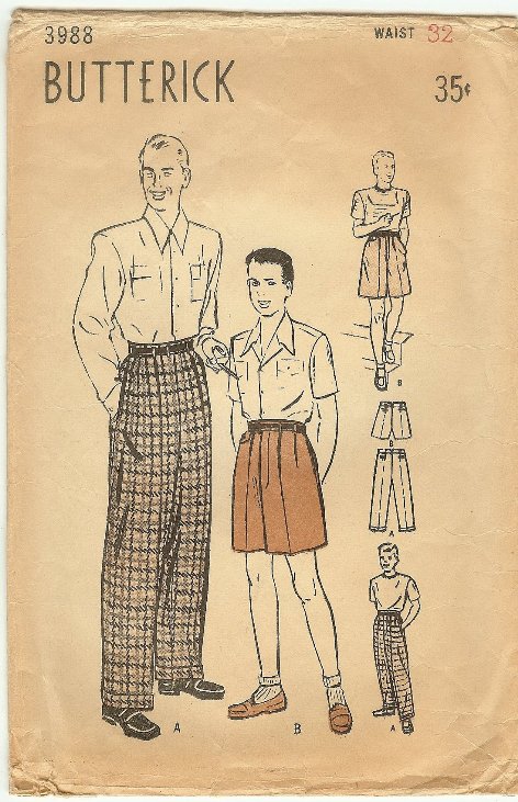 1940's Men's Trousers T40-3988 – EvaDress Patterns