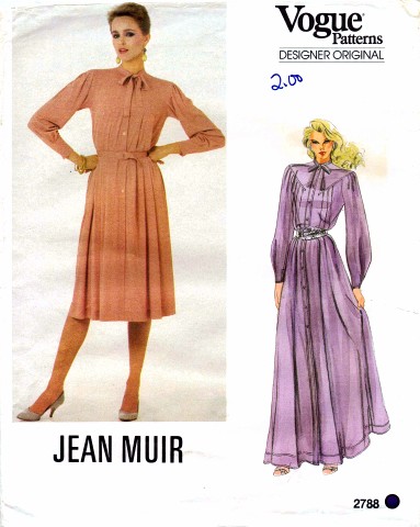 1989 Jean Muir Clothes Shoes  &  Accessories 1974 Vintage VOGUE Sewing Pattern B32 1/2" DRESS By Jean Muir VOGUE 1151 