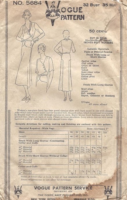 Vogue 5684 B | Vintage Sewing Patterns | Fandom