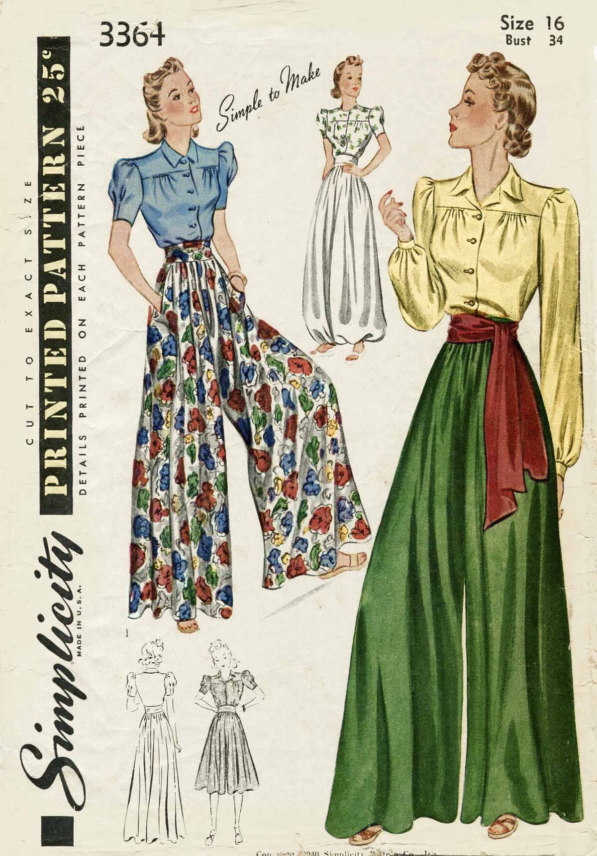 Venice Capri Pants and Chemise Top Sewing Pattern by Wonderfully