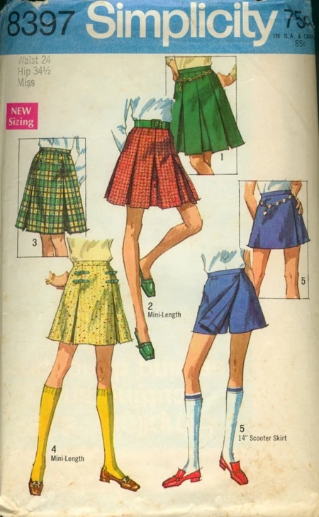 Simplicity 8397 Vintage Sewing Patterns Fandom 60s skirts were classic sheath or pencil styles, reversible, pleated, corduroy button ups, tweed, plaid, and denim mini skirts. simplicity 8397 vintage sewing