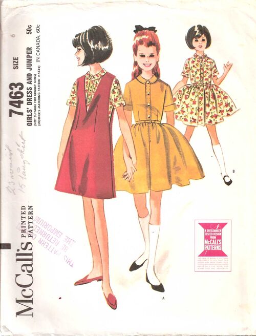 mccall's 7463 girls' dress and skirt