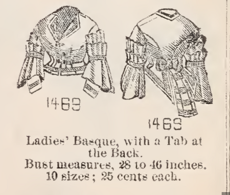 Butterick 1469 Ladies' Basque, with a Tab at the Back.