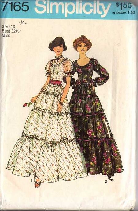 Simplicity 7181 Womens Dress Maxi Blouse & Scarf 1970s Vintage Sewing