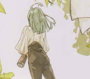 Leon in the light novel, as seen from behind.