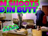 MOM SHOOTS DAD IN THE BUTT!!!