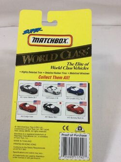 Matchbox Viper Super World Class #40, back