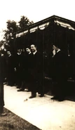 "Mac" Wellford and other degree recipients in their caps and gowns (photo courtesy UVA 100 Years of the Lawn - Bosher Collection)