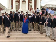 Glee Club with University president Teresa Sullivan at new students reception